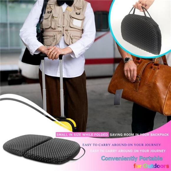 Portable cooling gel seat cushion foldable travel chair pressure relief cushion - Picture 6 of 7